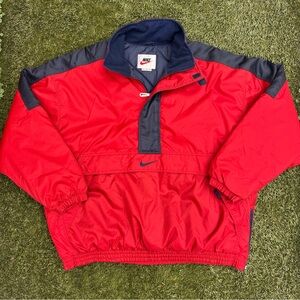 Vintage Nike 90s Y2K Center Swoosh Insulated Half Zip Anorak Popover Jacket XL